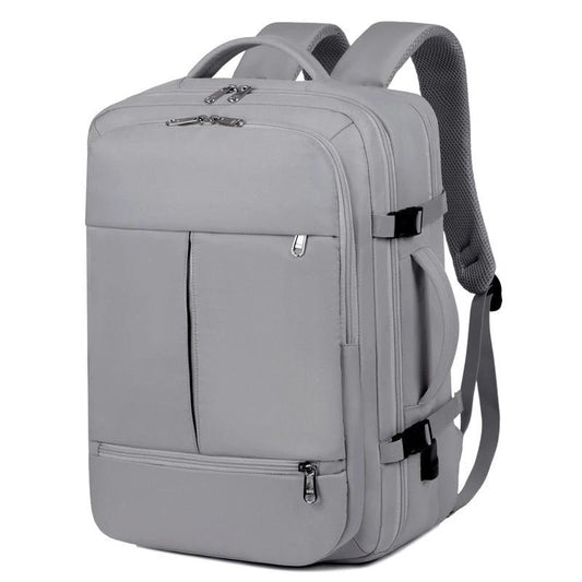 Large capacity MANDOTOS backpack with multiple pockets and a compartment for laptops, ideal for travel and daily use.