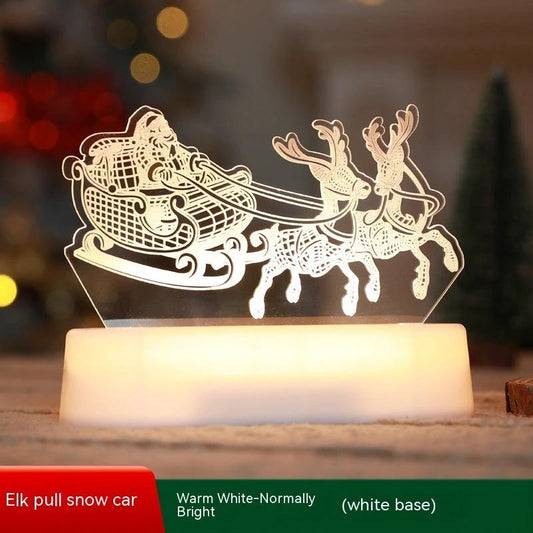 MANDOTOS Christmas 3D LED acrylic night light ornament with festive holiday design, ideal as a gift or holiday decor for kids.