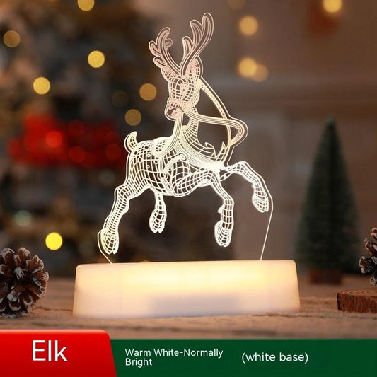Mandotos Christmas 3D LED acrylic night light ornament with festive holiday design, perfect as a gift or holiday decor for kids