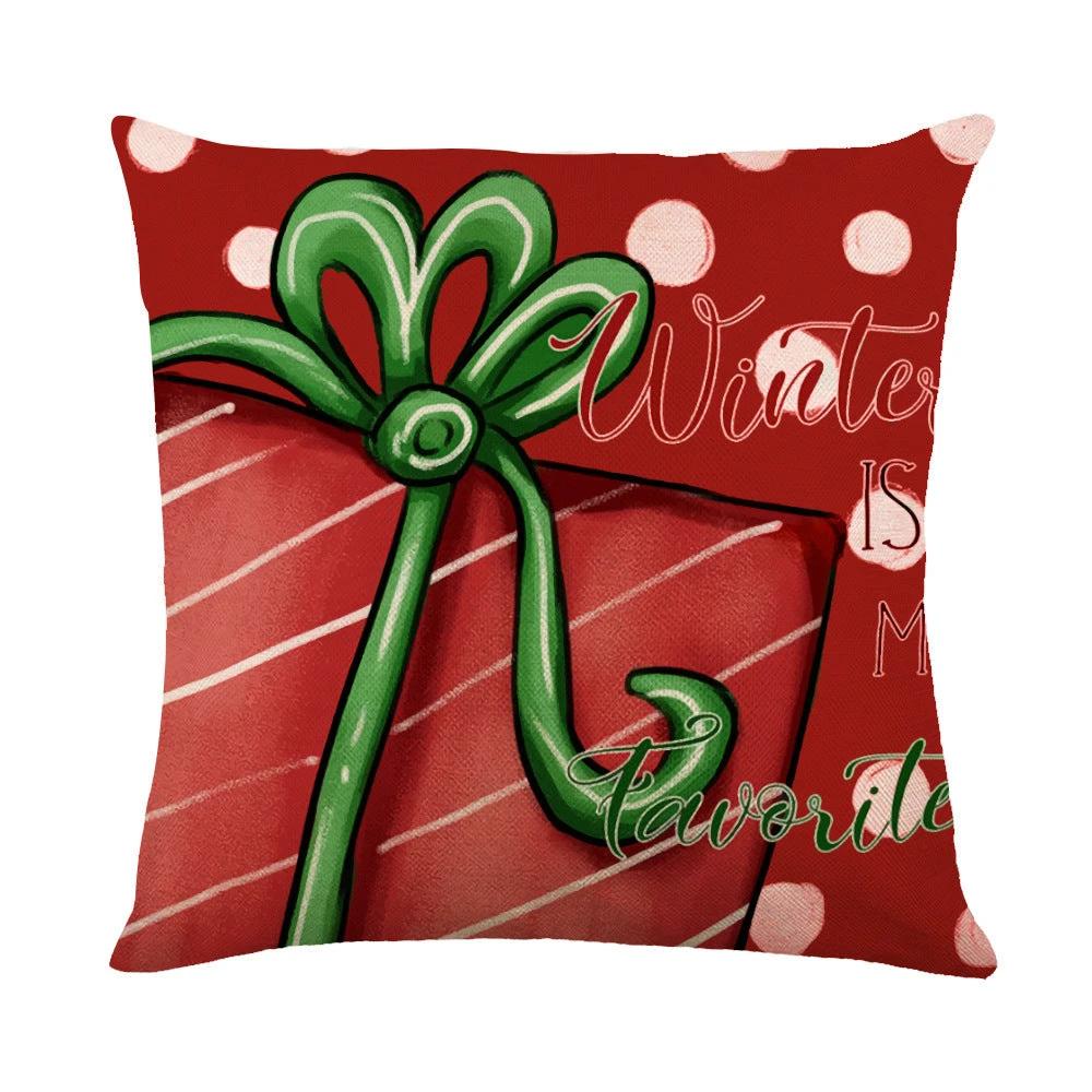 Mandotos Christmas pillow cover featuring snowflake stamping design, festive holiday decor for sofa or bed.