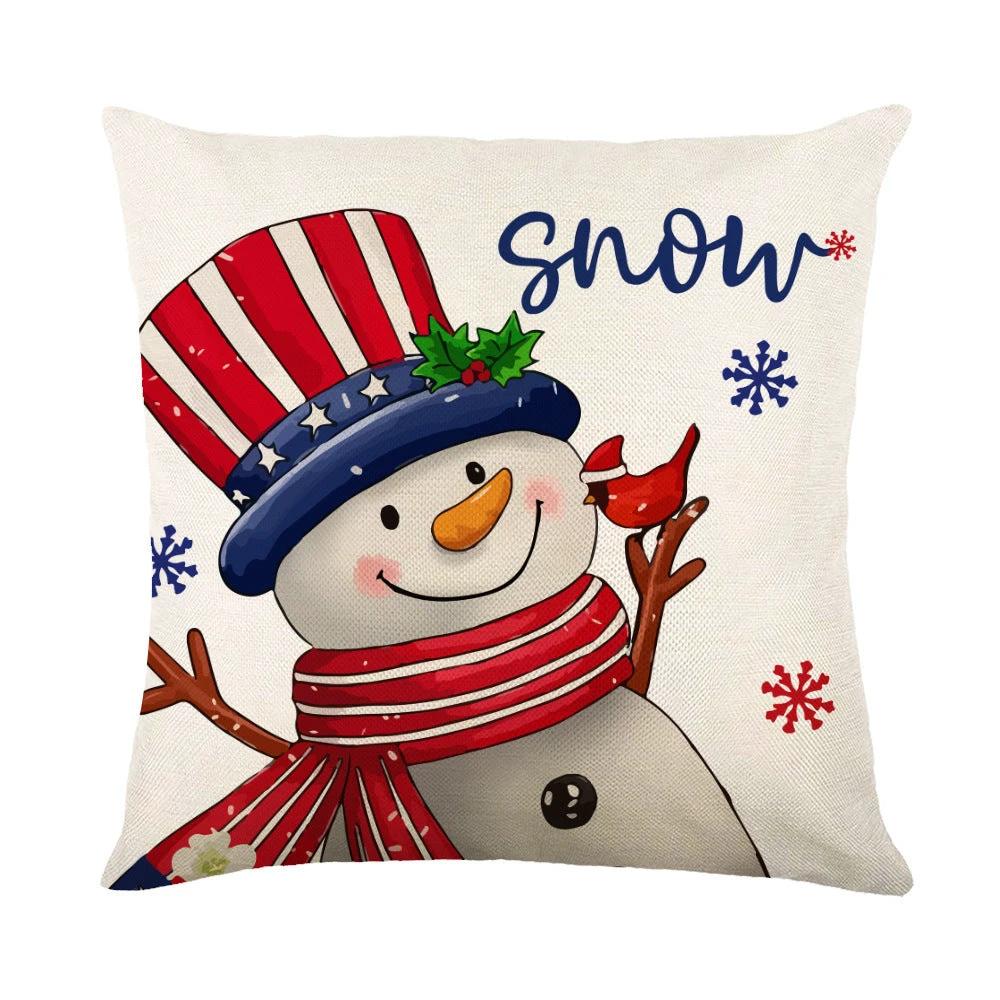 Mandotos Christmas pillow covers with snowflake stamping design, festive holiday home decor, soft fabric, and seasonal pattern.
