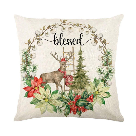 Mandotos Christmas pillow covers with snowflake stamping design, featuring festive holiday pattern and cozy winter theme