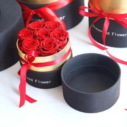 Mandotos preserved real roses in a box set, perfect for romantic gifts and Valentine's Day, showcasing elegant, long-lasting flowers.
