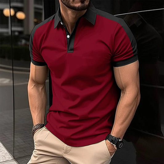 Mandotos men's short sleeve business polo shirt, summer casual style with a classic fit and collar, lightweight and comfortable.