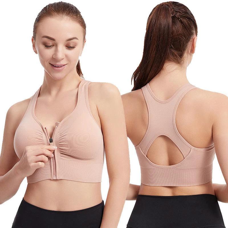 Mandotos shockproof plus size sports bra with push-up support, ideal for running, yoga, and fitness activities.