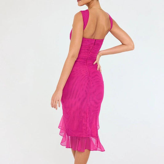 Mandotos summer slim skinny sleeveless women's dress for fashion and party events, featuring a fitted, stylish design.