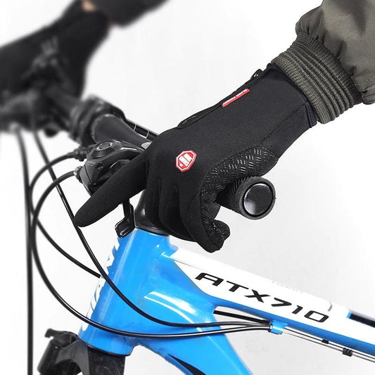 Mandotos winter gloves for riding with touchscreen fingertips, waterproof sliding design, fleece lining, suitable for motorcycle sports.