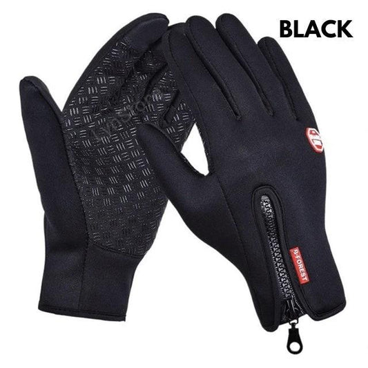Mandotos winter touchscreen motorcycle riding gloves with waterproof sliding design and fleece lining for sports and outdoor use.