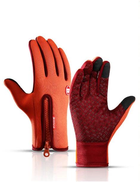 Mandotos winter gloves for riding, waterproof touchscreen motorcycle gloves with fleece lining and sliding grip for sports and outdoor use.