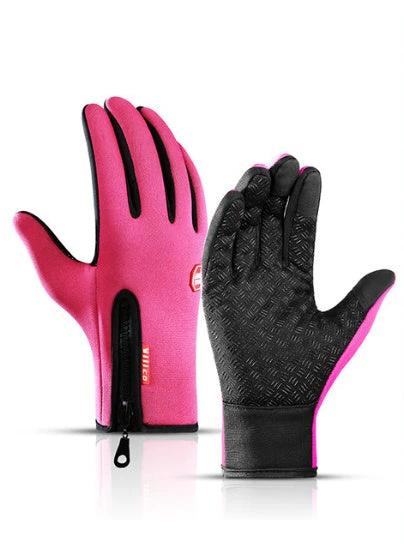 Mandotos winter touchscreen motorcycle riding gloves with waterproof sliding design and fleece lining for cold weather sports.