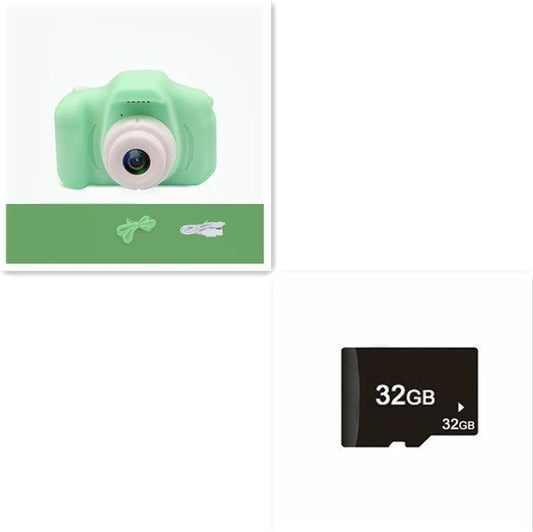 Mandotos X2 HD Mini Cartoon Kids Digital Camera showing colorful cartoon design and compact size, ideal for children.
