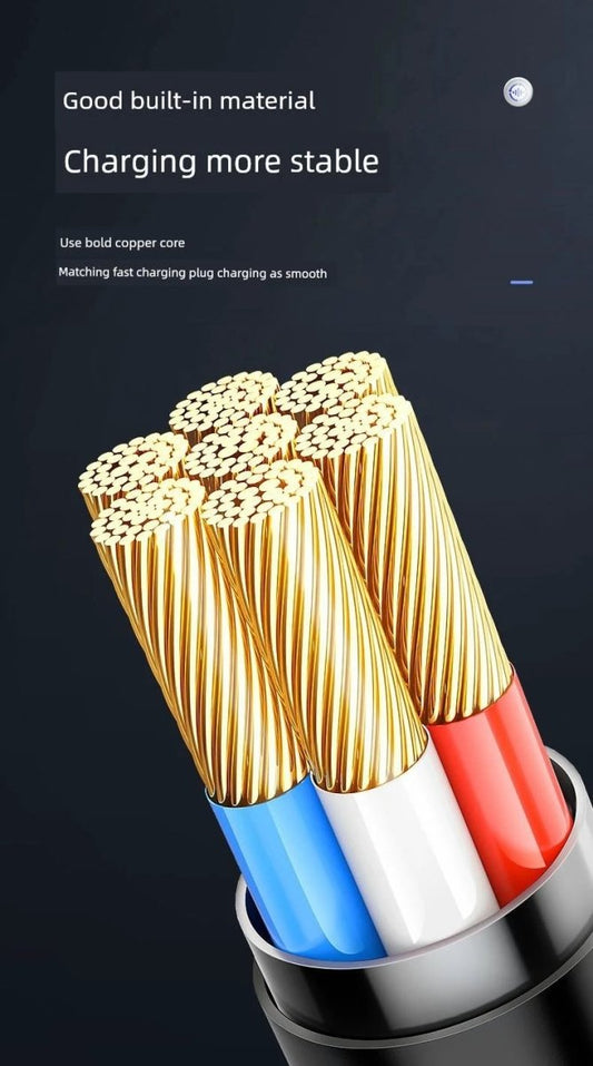 Mandotos double-headed Type-C data cable with male connectors, 2M long for fast charging and data transfer for mobile, computer, and car.