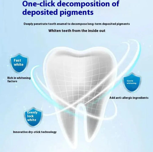 Mandotos Dual Action Whitening Toothpaste tube showing the packaging with a white and blue design and fresh mint flavor accents.
