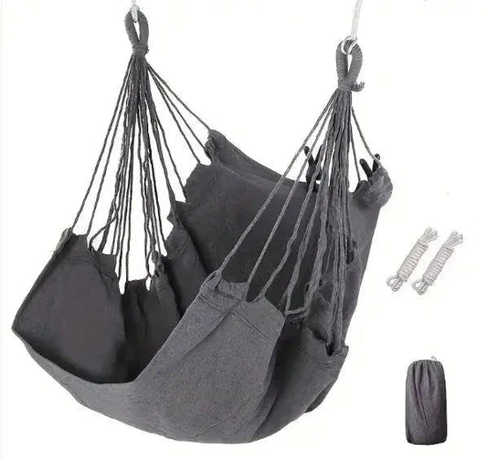 Mandotos Easy-Install Indoor Outdoor Swing Chair with cushioned seat and sturdy hanging ropes for versatile use.