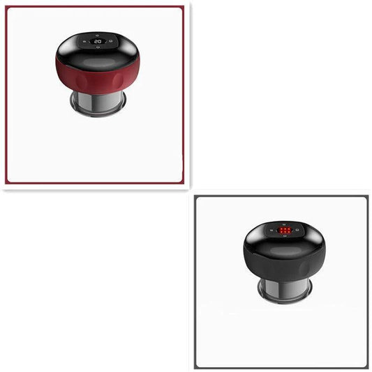 Mandotos electric cupping massage device with state-of-the-art vacuum therapy, showing the compact design and control settings.