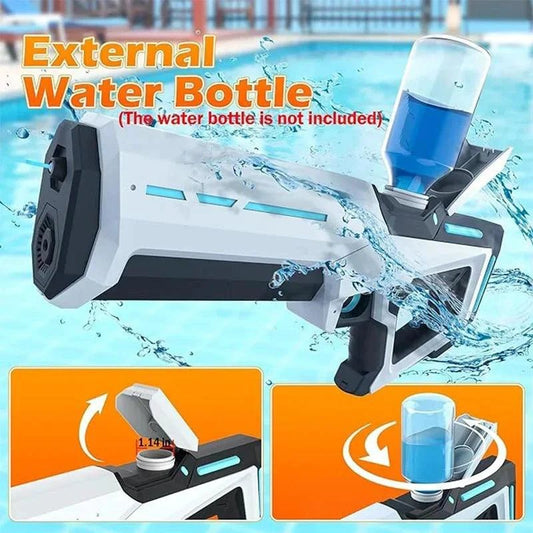 Mandotos electric water gun for adults, powerful automatic water blaster ideal for summer outdoor beach play.