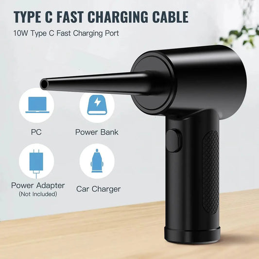 Mandotos electronic air duster handheld cleaning tool with a trigger and nozzle for dust removal from electronics and surfaces.