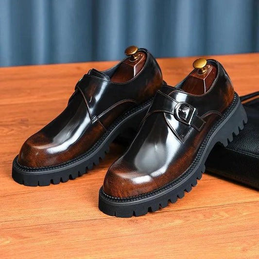 Elegant genuine leather shoes by MANDOTOS featuring a classic design and polished finish.