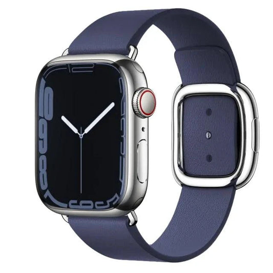Elegant leather strap by MANDOTOS featuring smooth, high-quality leather and classic stitching for a stylish accessory or watch band.