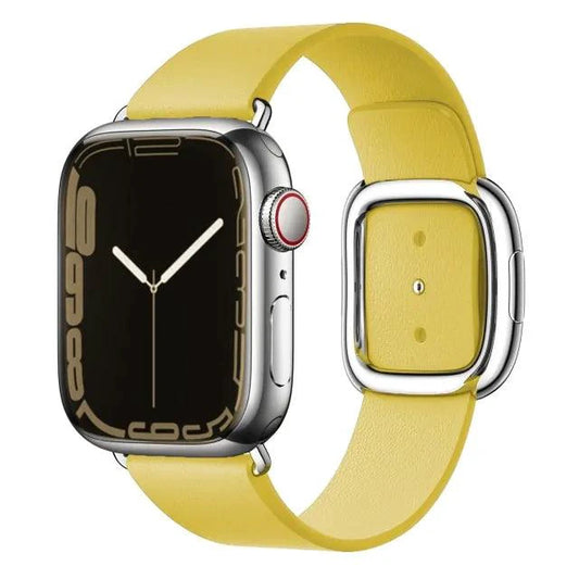 Elegant leather strap by MANDOTOS, showcasing a smooth, high-quality leather design with detailed stitching for a stylish accessory.