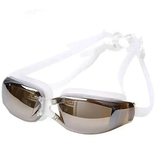 Mandotos Elite HD Clarity Swim Goggles with clear lenses and adjustable straps, designed for comfortable, high-definition swimming visibility.