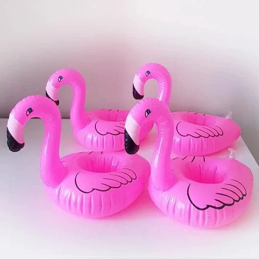 Mandotos Flamingo Fun Pool Party Cup Holders, colorful flamingo design for keeping drinks cool during poolside celebrations.