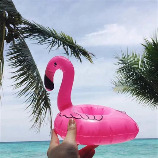 Mandotos Flamingo Fun Pool Party Cup Holders, colorful flamingo design for keeping drinks cool during pool celebrations