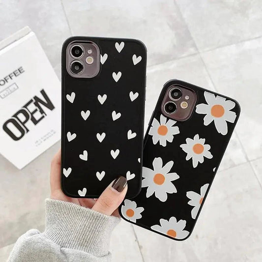 Mandotos floral love phone case with colorful flower design for iPhone, protective and stylish accessory