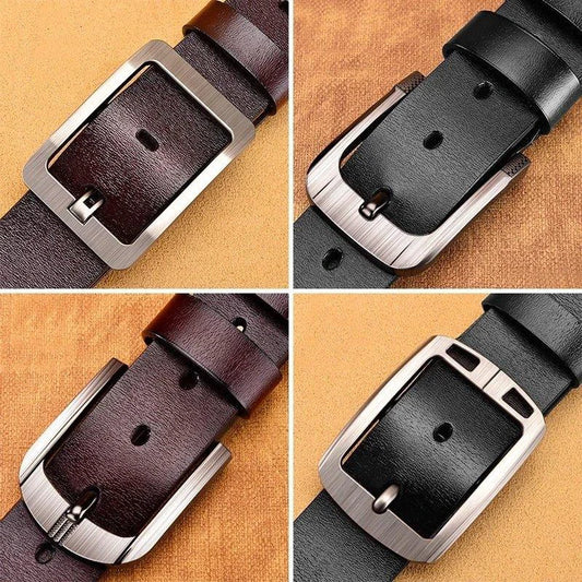 Mandotos genuine leather men's cowboy belt with high-quality buckle, casual and business style, Cowskin design, new 2022 fashion