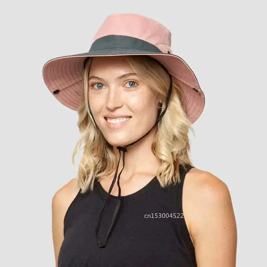 Girls' Ponytail UV Shield Sun Hat by MANDOTOS, featuring a wide brim and adjustable strap, protects from sun with stylish design.