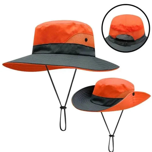 Girls' Ponytail UV Shield Sun Hat by MANDOTOS, with wide brim and adjustable strap, designed for sun protection and comfort.