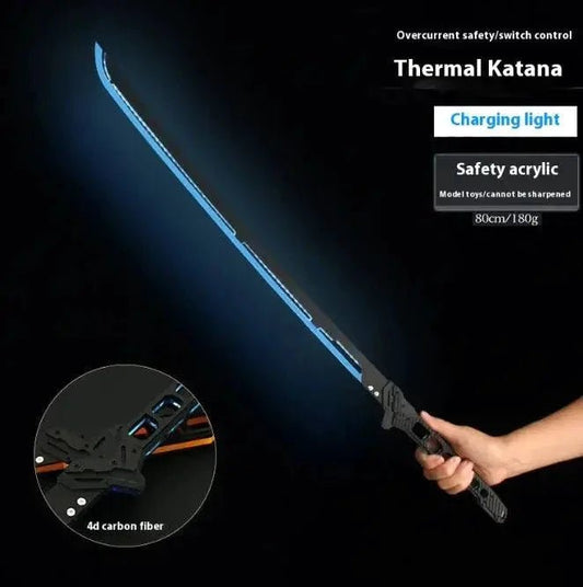Mandotos glowing samurai play sword with vibrant LED lights, designed for kids' imaginative sword fighting and role-play.