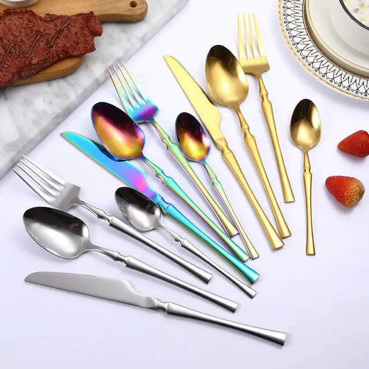 Mandotos Gold Glamour 30-piece dinner set includes plates, bowls, and cups with elegant gold accents for stylish dining.