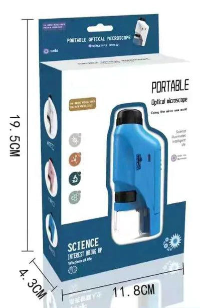 Mandotos handheld microscope kit with adjustable focus and LED light for detailed close-up viewing of small objects