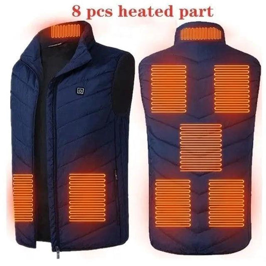 Mandotos heated vest, washable electric winter clothing with USB charging, designed for warmth and comfort in cold weather.