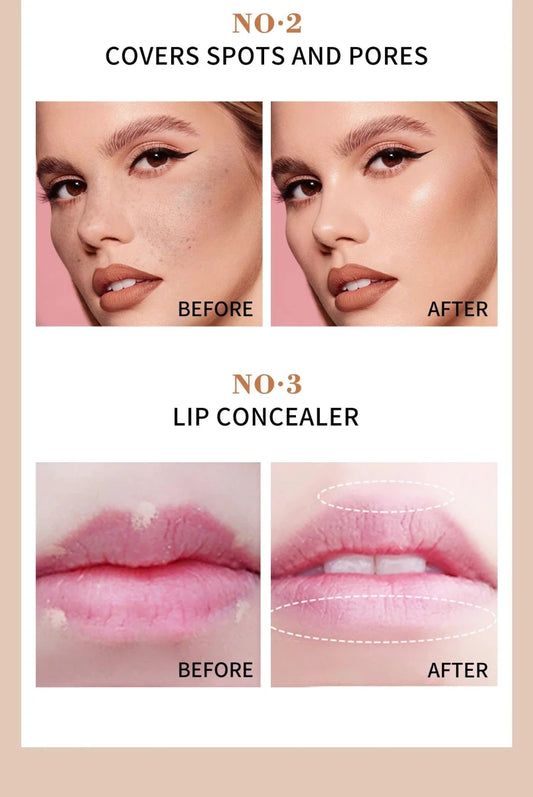Mandotos high coverage concealer and waterproof foundation with anti-dark circle and freckle coverage for face makeup.