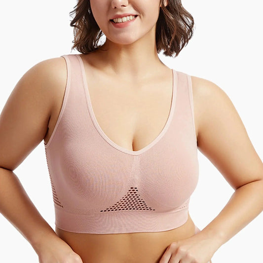 Mandotos high-strength anti-sag sports bra for women, designed for yoga and running, with supportive fit and breathable fabric.