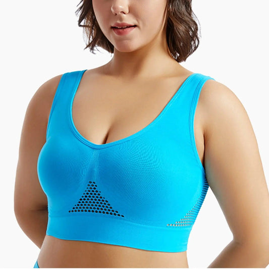Mandotos high-strength anti-sag sports bra for women, designed for yoga and running, with supportive fit and breathable fabric.