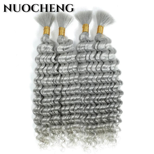 Human hair 20-inch deep wave braiding bundle with P4/27 highlights by MANDOTOS, ideal for stylish hair extensions and braids.