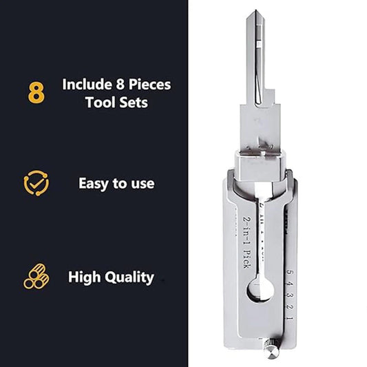 Mandotos International stainless steel 1-4pcs SS001 key decoder tool pickup hand tool kit for locksmith maintenance and repair.