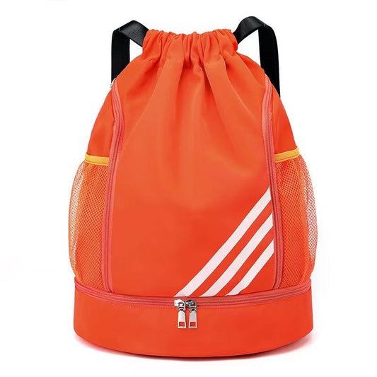 Mandotos International 2024 drawstring backpack with pocket, large capacity outdoor training basketball and gym travel bag