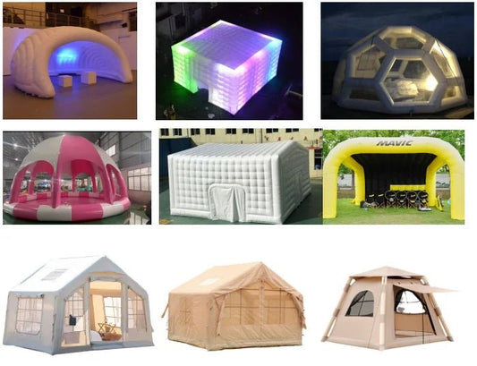 Large MANDOTOS INTERNATIONAL inflatable outdoor family tent, waterproof and airtight, suitable for camping and travel.