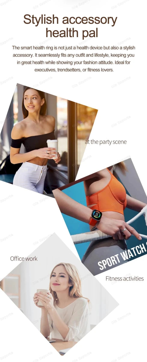 Mandotos International 2025 smart ring for women and men, narrow 6.3mm design, heart rate, stress monitor, waterproof sports ring.
