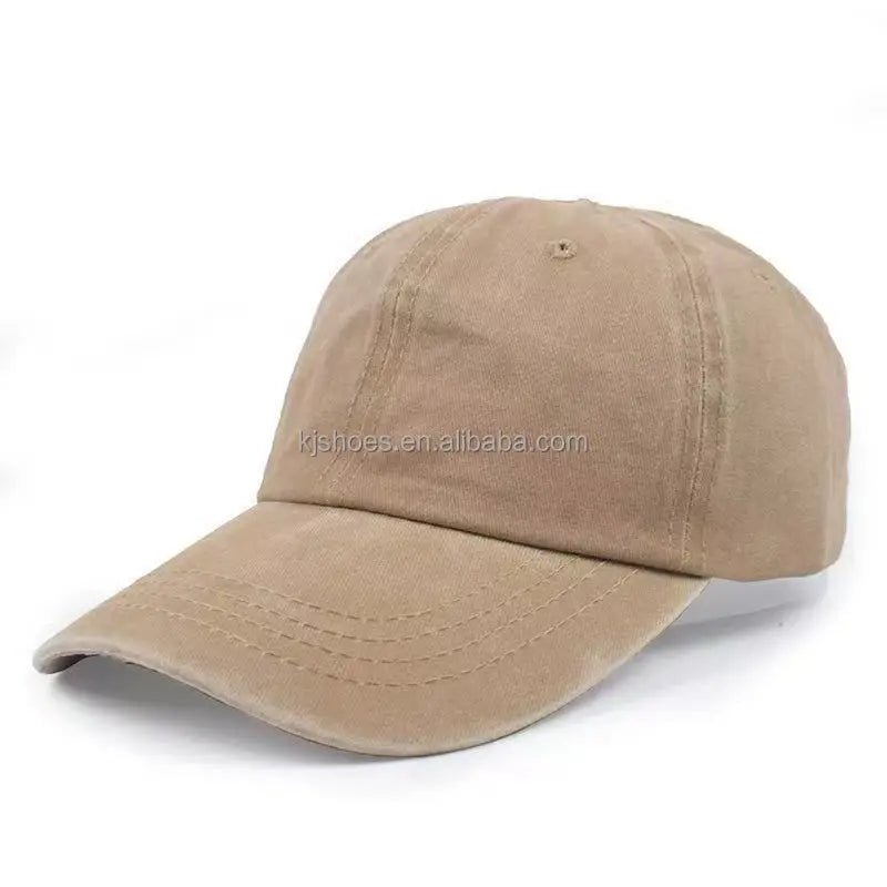 Mandotos International 2027 KJ retro men's and women's denim baseball cap with wide brim, sunshade, and duck tongue design.