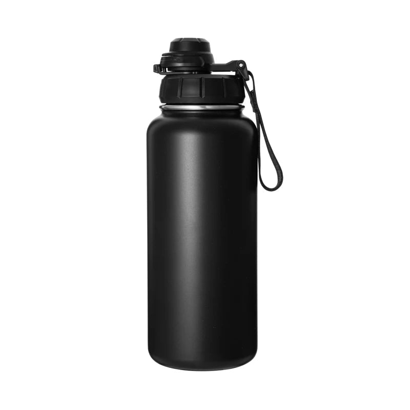 Mandotos International 32oz insulated stainless steel sports water bottle for gym, outdoor, and travel use.