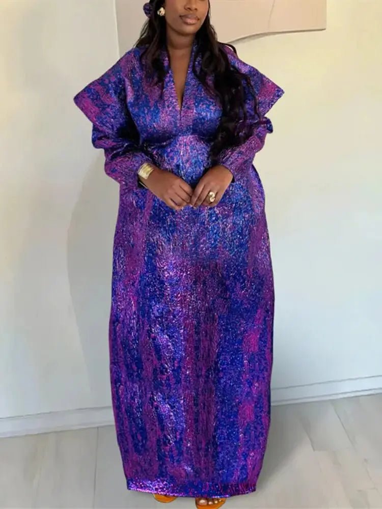 Mandotos International African dress for women, traditional dashiki Ankara gown with long maxi style, Muslim kaftan robe in vibrant fabric.