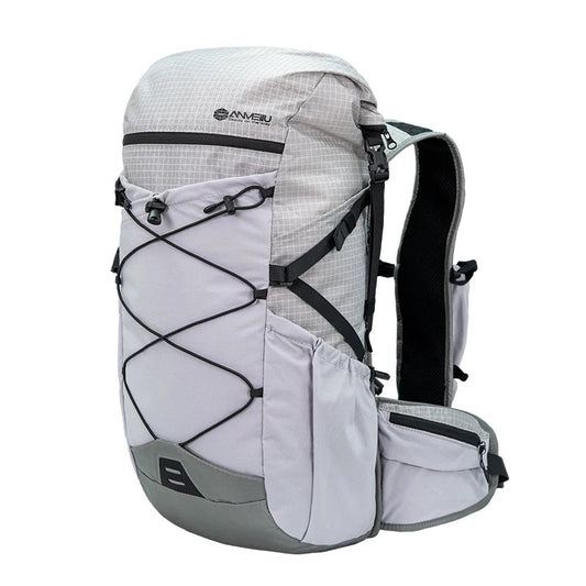 Mandotos International ANMEILU large capacity nylon backpack with multiple compartments, ideal for mountain camping, travel, and hiking.