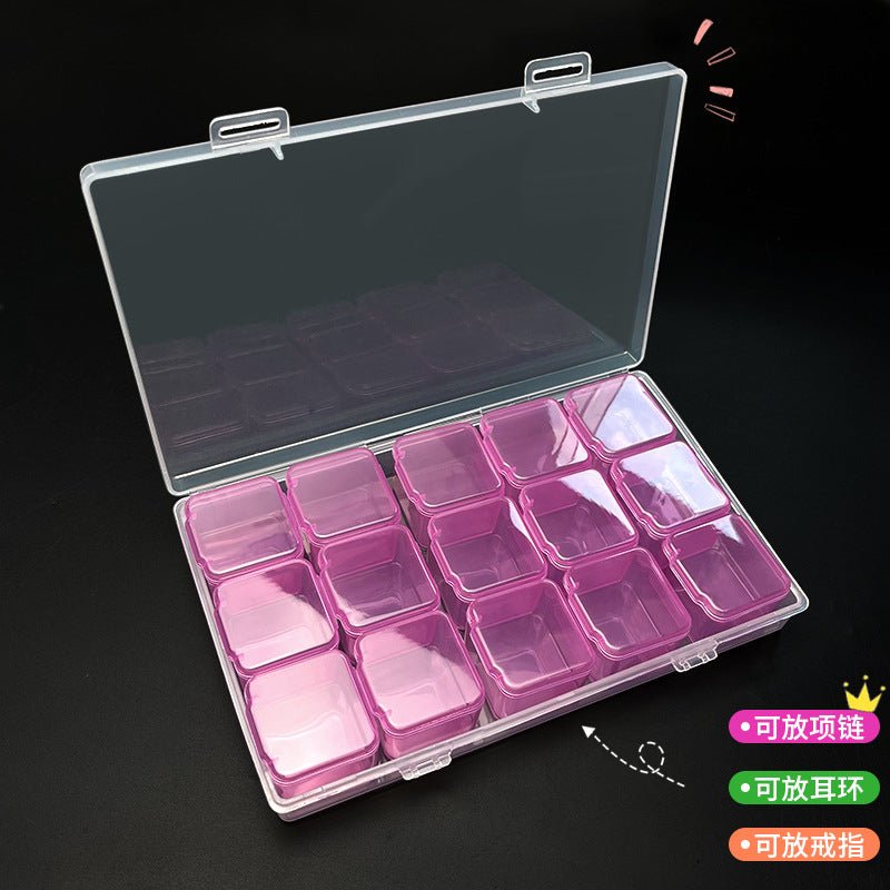 Mandotos International anti-oxidation multi-compartment jewelry storage box with organized sections for necklaces, rings, and earrings.
