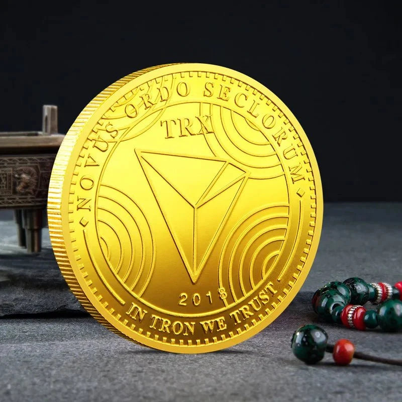 Mandotos International Bitcoin BTC ETH ADA XLM SHIB DOGE XRP SOL DOT LINK LTC UNI physical metal crypto coin collection in plastic case
