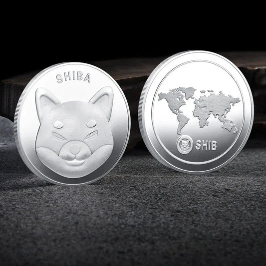 Mandotos International metal crypto currency coin collection featuring Bitcoin, Ethereum, Dogecoin, and more in a plastic case.